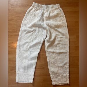 Madewell light spun pull-on balloon pants cotton cream lighthouse small tall